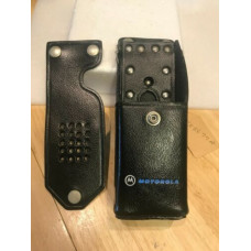 Vintage Motorola Radio Black Leather Holster Part # NLN8677A Belt Clip
